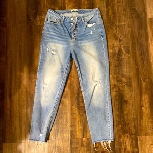Womens And Now This distressed button fly distressed jeans. Size 31